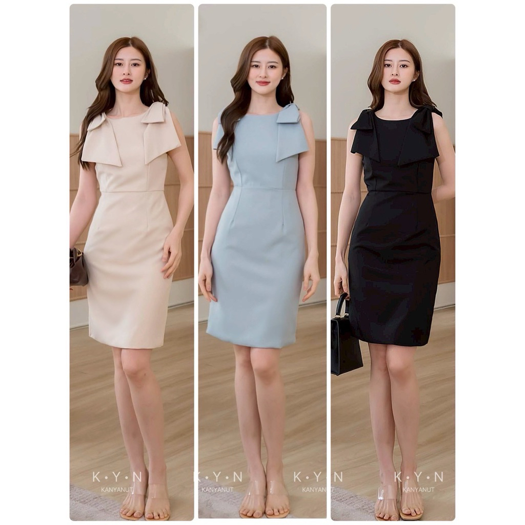 K•Y•N ชุดเดรสทำงานออกงาน งานป้าย KYN 2517