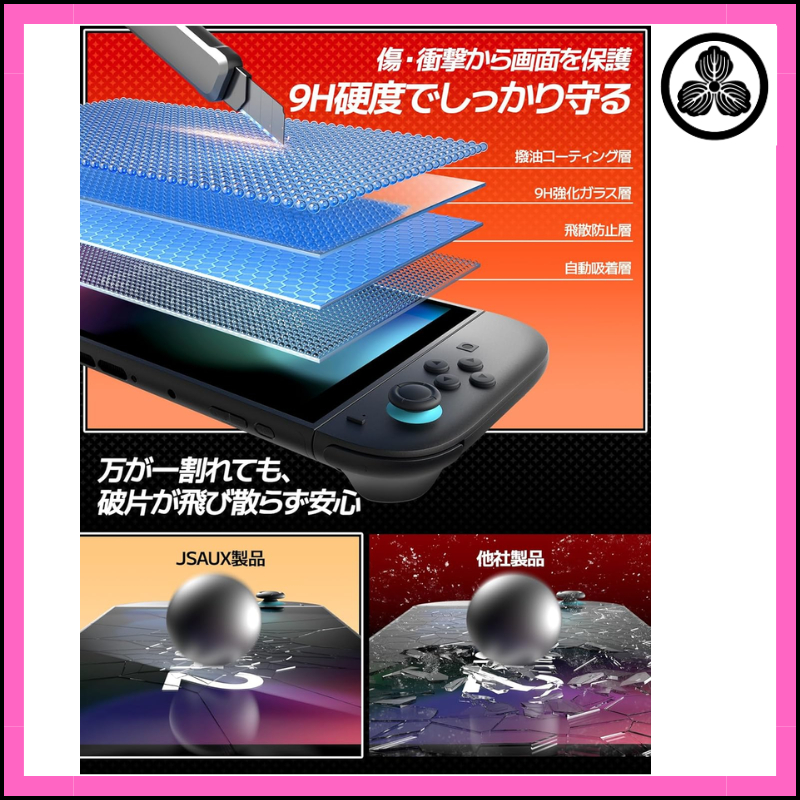 Tempered Glass Film for Switch 2｜Includes JSAUX Installation Guide, Easy Application, 9H Hardness, B