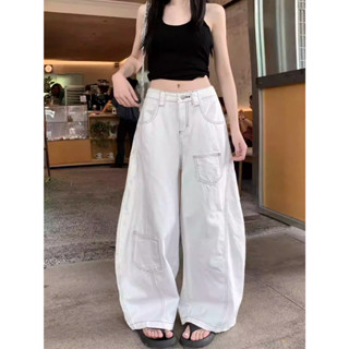 กางเกงยีนส์ กางเกงขากว้าง ทรงหลวม ออกแบบสวย ทรงผิดปกติ กระเป…
