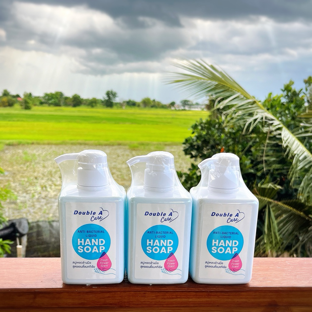 Double A Care สบู่เหลวล้างมือสูตรแอนตี้แบคทีเรียขนาด500ml.และชนิดเติมขนาด3.8ลิตร