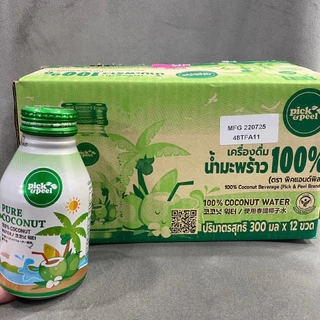 พิคแอนด์พิล น้ำมะพร้าว100% ขนาด 300 มล. ยกลัง 12 ขวด