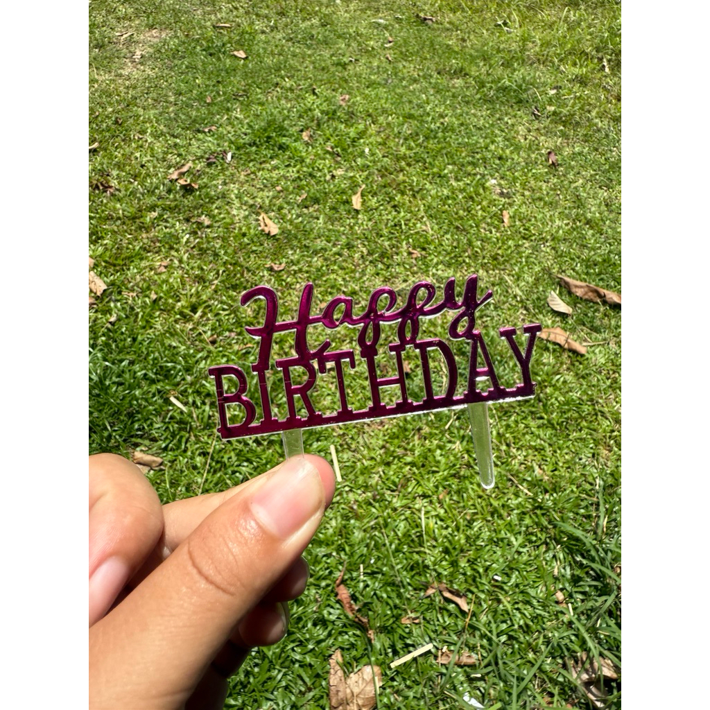 ป้ายhappy birthday ตกแต่งหน้าขนม