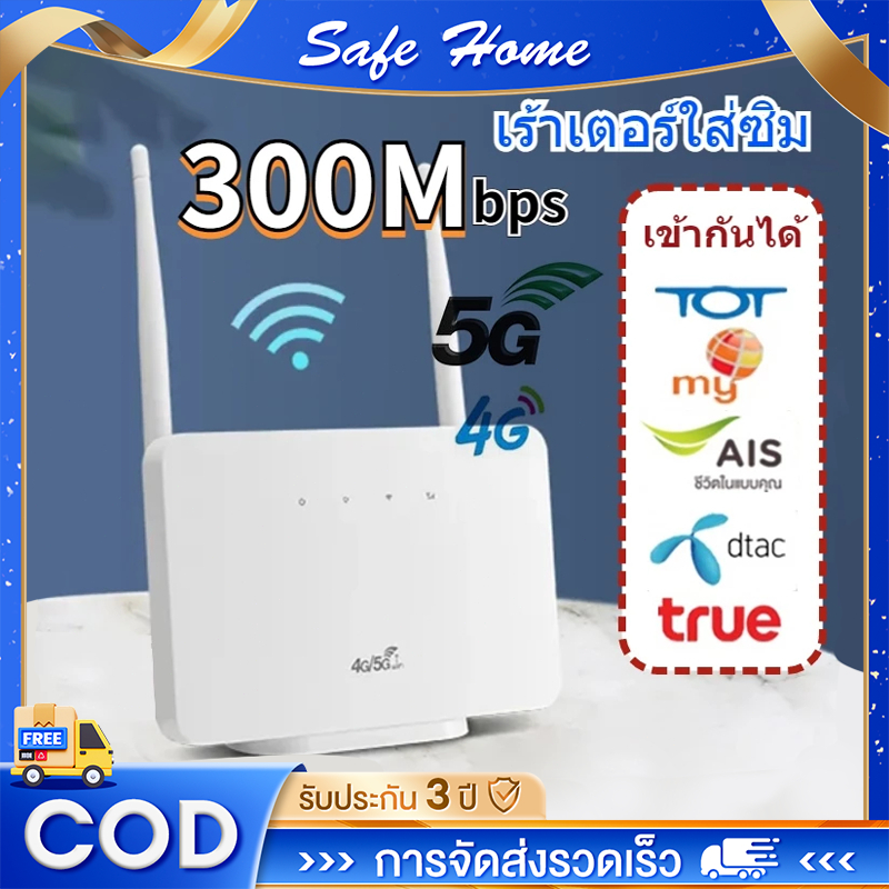 เร้าเตอร์ใส่ซิม เราเตอร์ 4G/5G  ตัวปล่อยสัญญาณ WiFi รองรับ LTE โมเด็มเราเตอร์ เครือข่ายในไทย สตรีมวิดีโอ 4K ความเร็วสูง