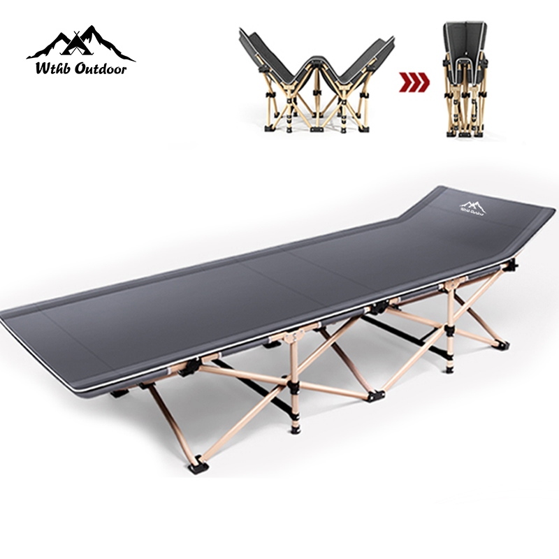 WTHB เตียงพับนอนได้ เตียงพับ เตียงพับกลางแจ้ง พักกลางวัน ไม่ต้องประกอบ เตียงเดี่ยว พับง่าย แบบพกพา