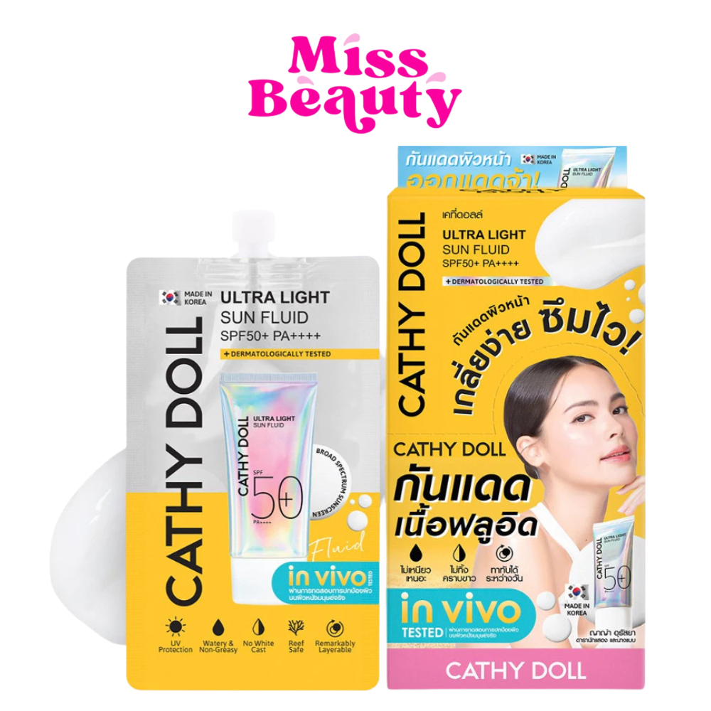 (กล่องx6) เคที่ดอลล์ อัลตร้า ไลท์ ซัน ฟลูอิด SPF50+ Pa+++ Ultra light sun fluid spf50+pa+++