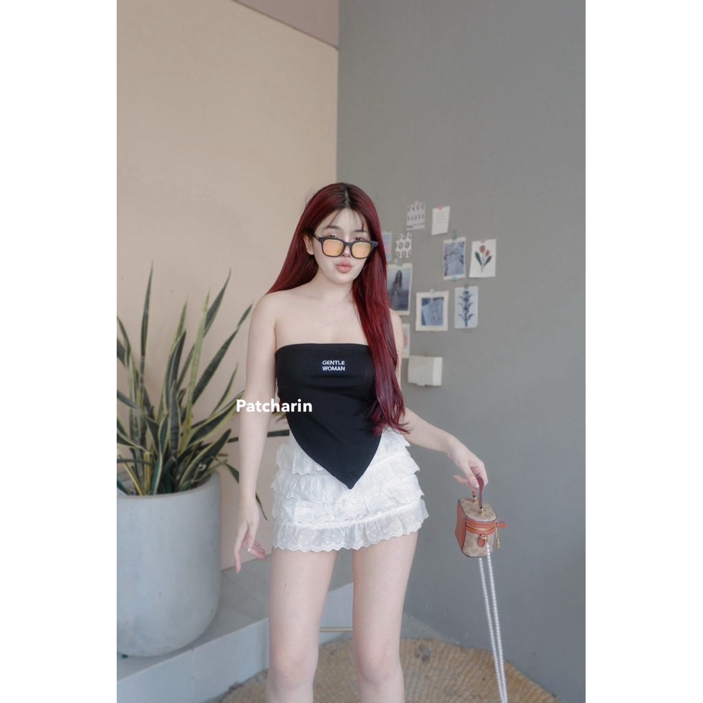 mnv_shop เกาะอกทรงสามเหลี่ยม ผ้ายูนิโคล่ งานอาไหล่-งานปัก - รูปที่ 2