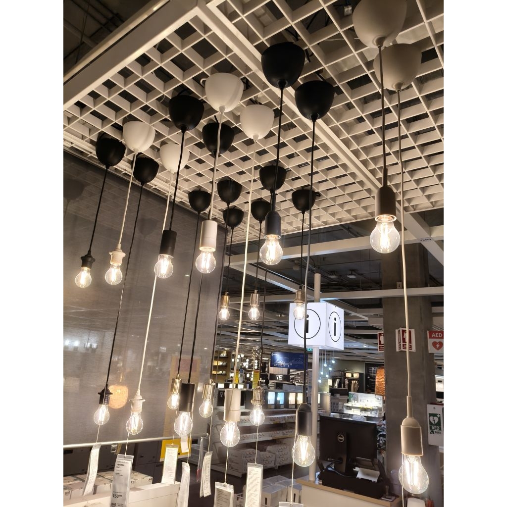 IKEAshopping IKEA HAVSDJUP , HEMMA เฮมม่า สายไฟ สำหรับโคมแขวน, พลาสติก ดำ , ขาว, 1.8 ม.