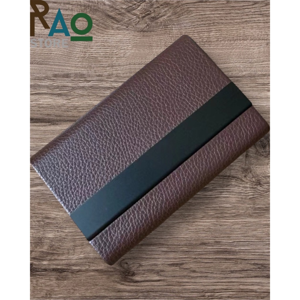 RAO Store กล่องใส่นามบัตร บัตรเครดิต ที่ใส่นามบัตรสแตนเลส + หนังแท้ กระเป๋าใส่นามบัตรพกพา Business Card Holder ราคา ถูกที่สุด ดีลบีเคเค แกลเลอรีภาพที่ 6