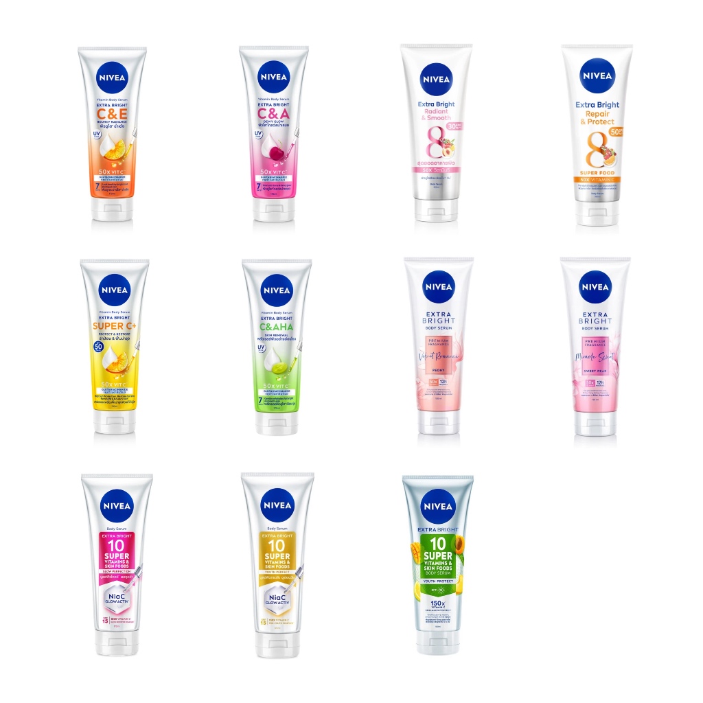 NIVEA Super 10 ,C&A และ C&E โลชั่น 70/180 /320มล. NIVEA Extra White 180 ml