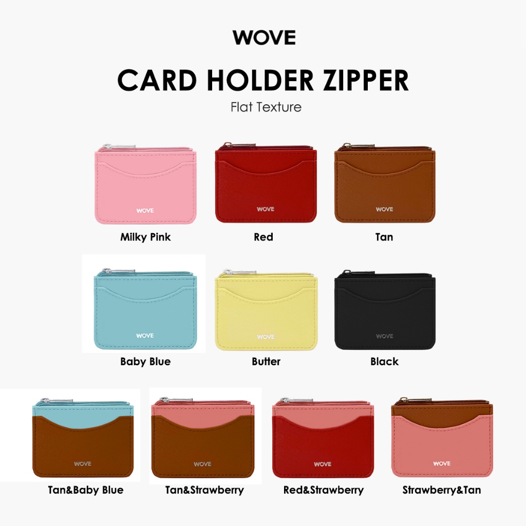 WOVE - Card holder zipper กระเป๋าใส่บัตร มีช่องซิปด้านบน ใส่เหรียญได้