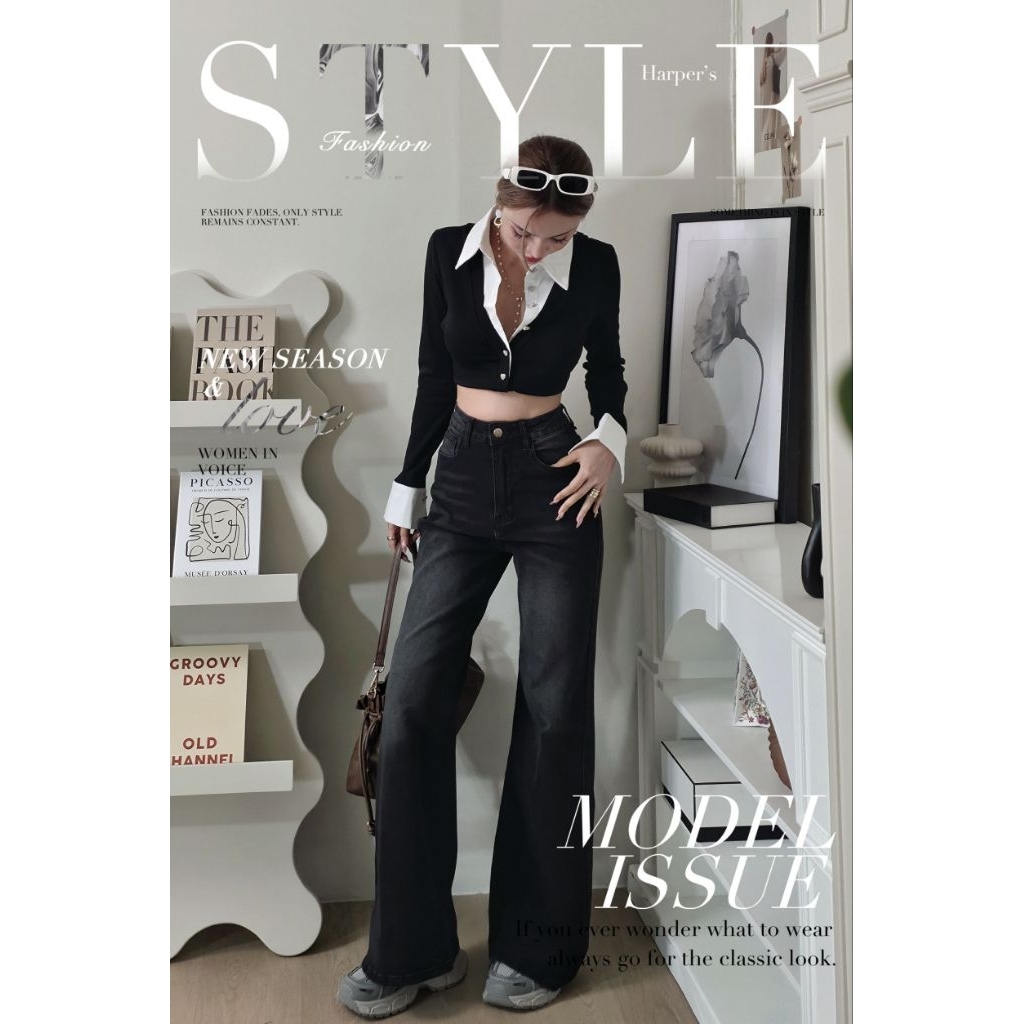 #Cotton Candy 🍭 กางเกงขาม้าสีเข้ม New Black berry jeans