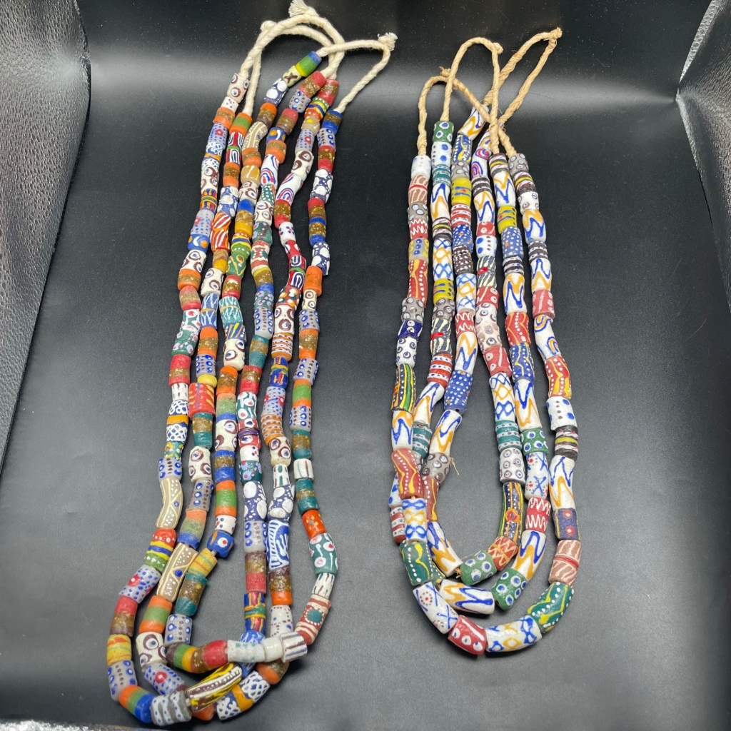 African Mixed Antique Glass Beads|ลูกปัดแก้วโบราณแอฟริกันคละขนาด 8–13 มม.สไตล์ชนเผ่า สำหรับทำเครื่องประดับและงานฝีมือ