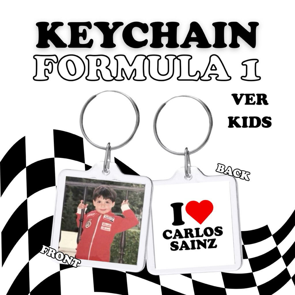 ( พร้อมส่ง ! ) พวงกุญแจ i love f1 ver.kids keychain ( redbull ferrari mclalen mercedes )