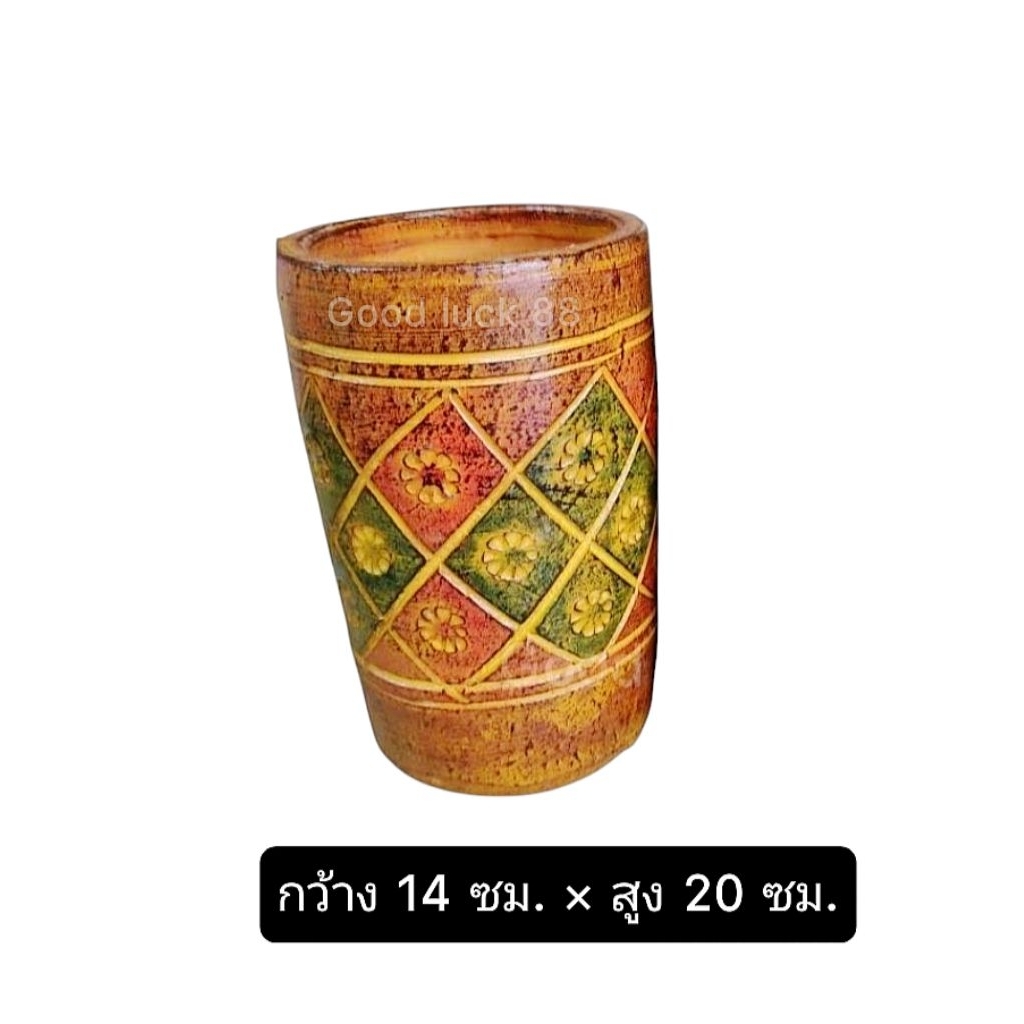 แจกันดินเผา เครื่องปั้นดินเผา ทรงกระบอก สูง 19-20 ซม.(ราคาต่อ/ใบ)พร้อมส่ง! - รูปที่ 7
