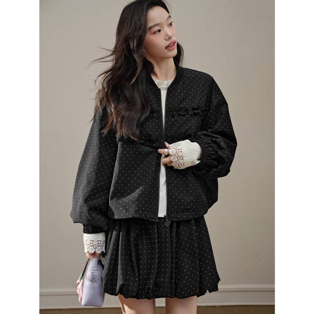 [พร้อมส่ง/Preorder] KUOSE : Polka Dot Jacket and Bubble Skirt