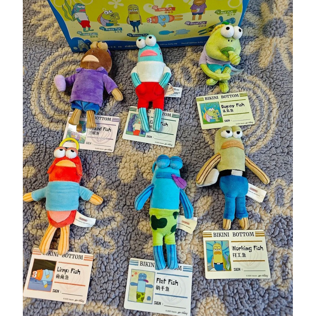ส่งด่วน🚨 พวงกุญแจปลาตีนสายลับ🐟 Popmart Bikini Bottom Buddies - Whimsical Plush ของแท้100%