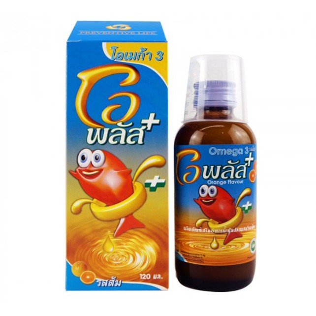 O-PLUS OMEGA3 120ML รสส้ม ผลิตภัณฑ์เสริมอาหาร
