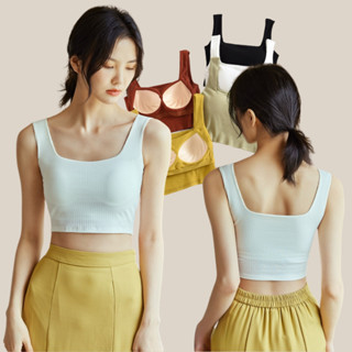 WsimpleBra | Emma Crop Top เสื้อกล้ามสั้น ทรงครอป คอยู มีบรา…