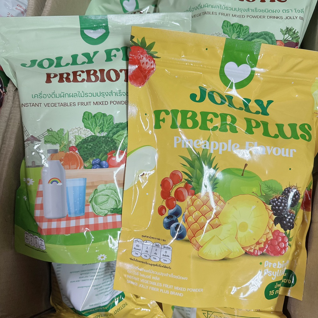 (กดเลือกสูตรในตัวเลือก)Jolly fiber รสผักผลไม้ Jolly Fiber สับปะรด 🥬🍏🍍มี 2 สูตรให้เลือก 1 ห่อ 30 ซอง