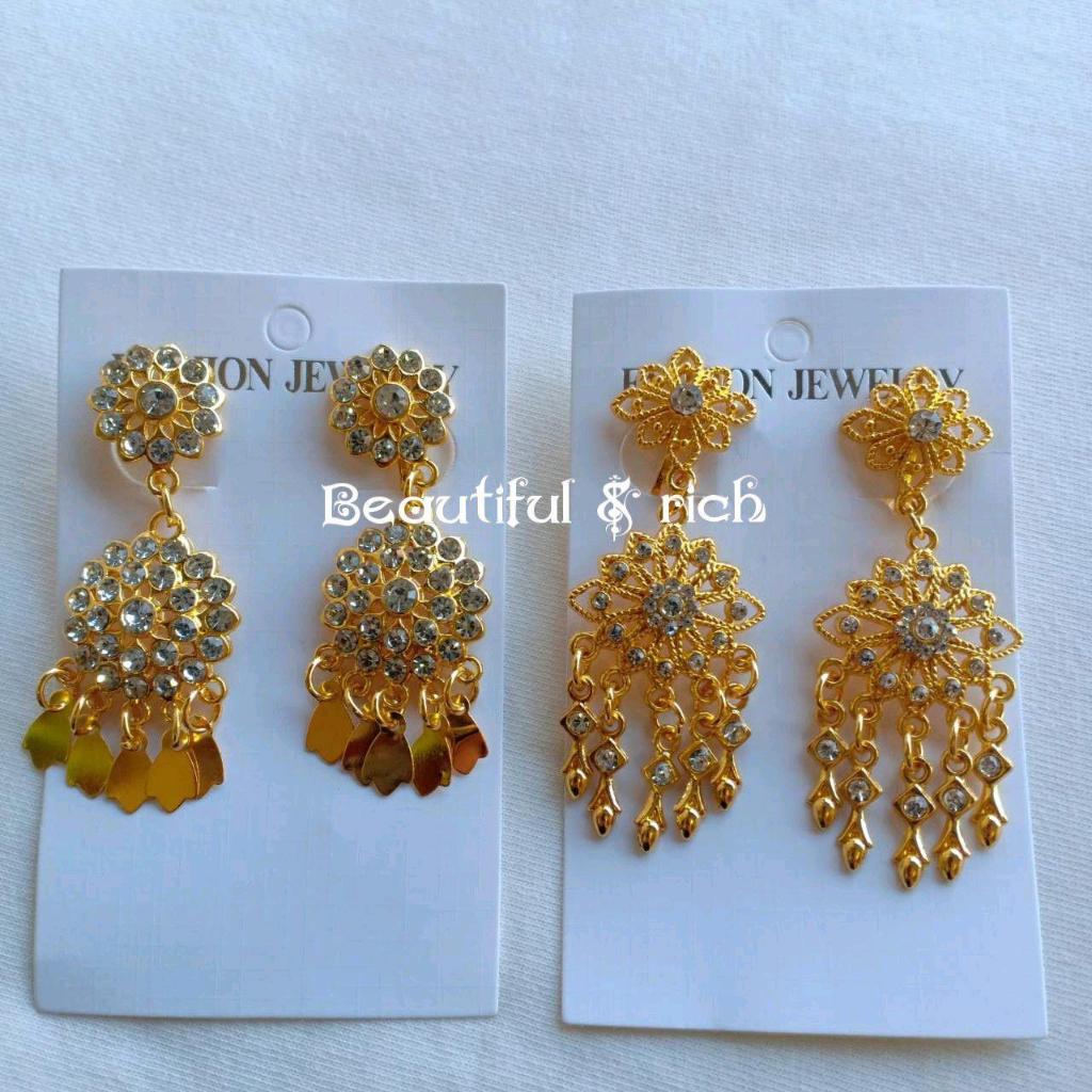 ชุดสร้อยพร้อมต่างหู เครื่องประดับชุดไทยสีทอง