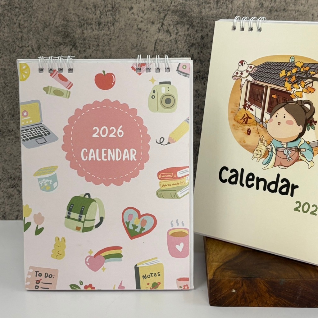 ปฏิทินตั้งโต๊ะ  4x6 /8x6 นิ้ว 2026  📚แบบพกพา  มินิมินิมอล