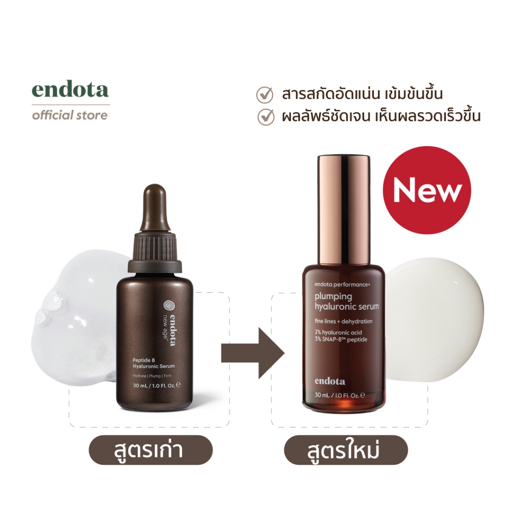 [แถมฟรี! มาส์ก] endota Plumping Hyaluronic Serum เซรั่มเพื่อผิวกระชับเต่งตึง ลดเลือนริ้วรอย 30ml (สูตรใหม่ของ Pe ราคา ถูกที่สุด ดีลบีเคเค แกลเลอรีภาพที่ 3
