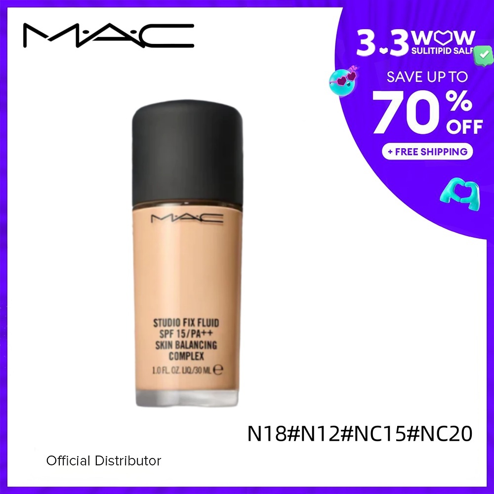 MA₵ Studio Fix Fluid Foundation 30ML N18#N12#NC15#NC20 ครีมรองพื้น มอบความชุ่มชื้นยาวนาน คอนซีลเลอร์