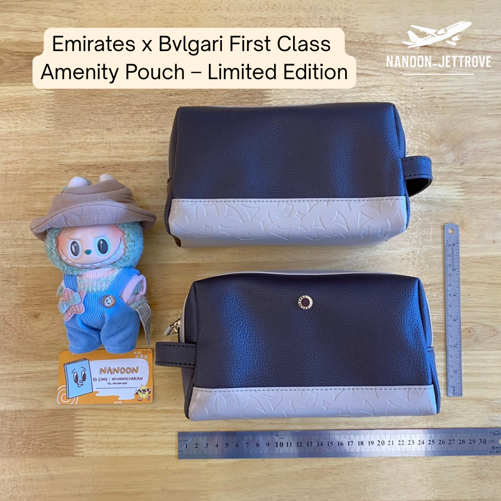 🛫 NEW BVLGARI x Emirates First Class Amenity Pouch – Limited Edition กระเป๋าเปล่า Authentic