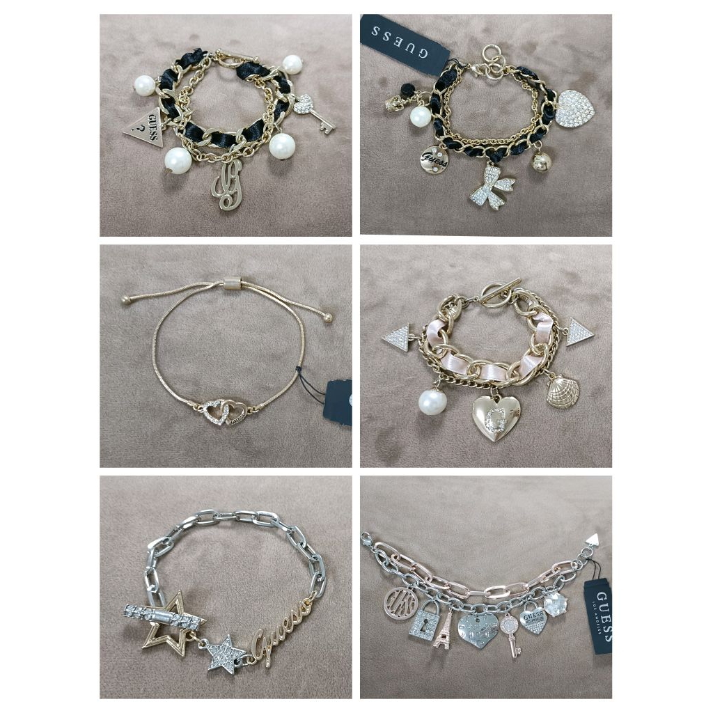 สร้อยข้อมือสีทอง,เงิน,โรสโกล guess แท้