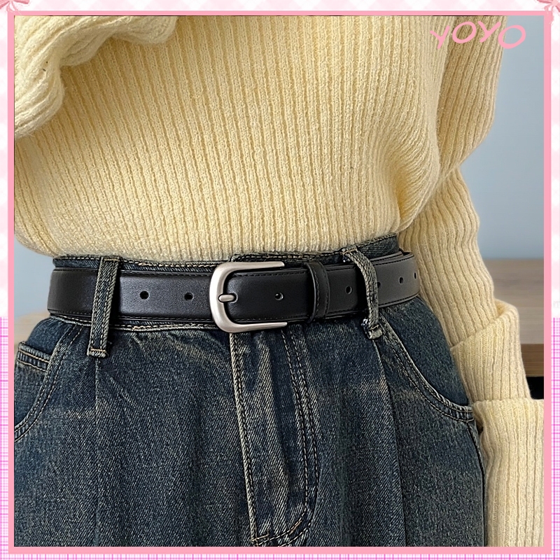 【จัดส่งจากกรุงเทพฯ】เข็มขัด PU คุณภาพสูง เข็มขัดยาว หัวเข็มขัดสีเงิน สไตล์เกาหลี ดีไซน์เรียบหรู ใส่ง่าย แมตช์ได้ทุกชุด