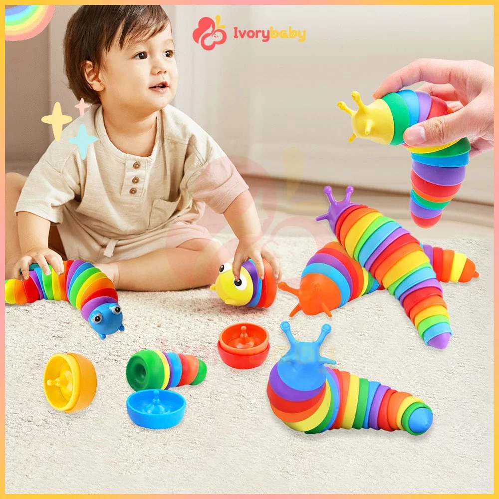 IVORYBABY สควิสชี่ (พร้อมส่ง) ขนาดควีนไซส์ คลายเครียด ตุ๊กตาหนอน สําหรับเด็ก ของเล่นคลายเครียด