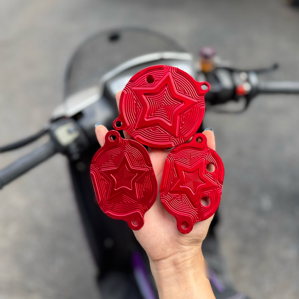 ฝา 4 วาวเวฟ ฝาปิดวาว ใส่เครื่อง 4 วาว งานCNC 1ชุด ได้ 3ชิ้น ใส่เวฟ 100/110i/125r-s-บังลม/125iปลาวาฬ-LED - รูปที่ 4