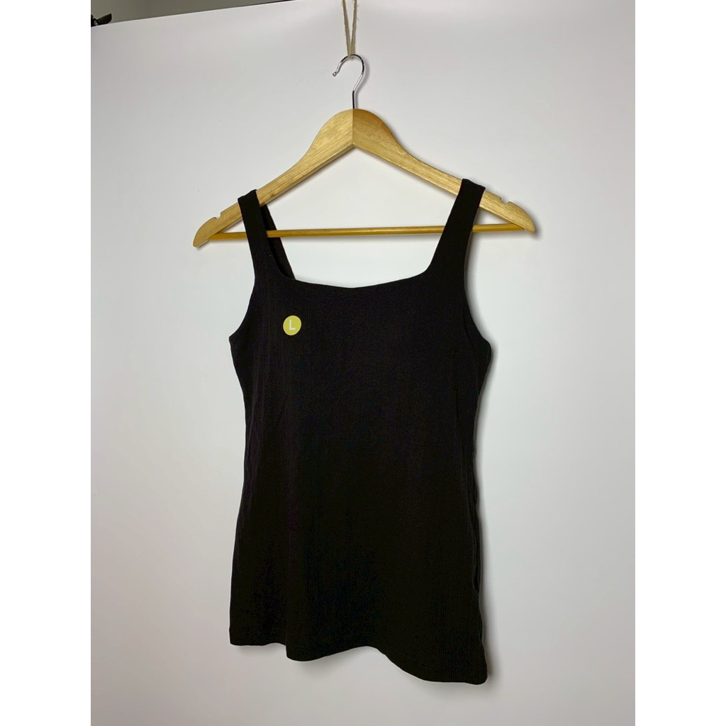 กล้ามผ้าร่องคอเหลี่ยมเล็กสีดำ GU Bratop ไซส์ L