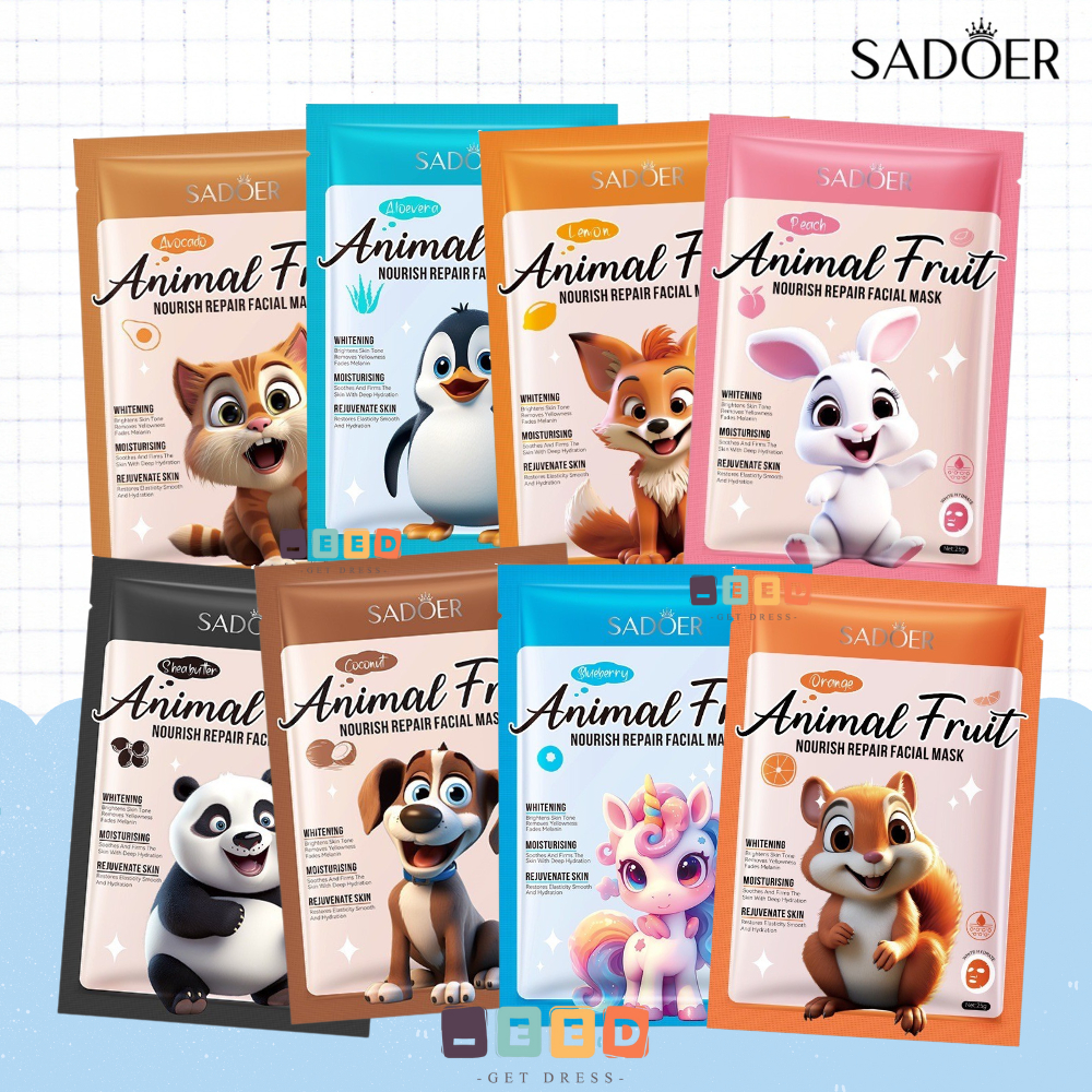 SADOER  แผ่นมาร์หน้า รุ่น Animal MASK ชุด 10 แผ่น