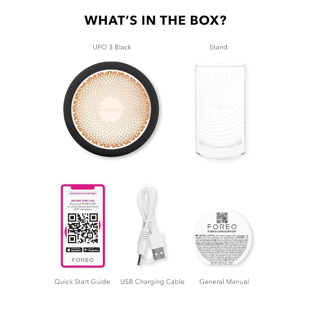FOREO UFO 3 Black เครื่องมาส์กหน้า เติมความชุ่มชื้นล้ำลึกด้วยแสง LED+ร้อนเย็น ปรับผิวให้ดูโกลว์สวยภายใน 2 นาที - รูปที่ 7