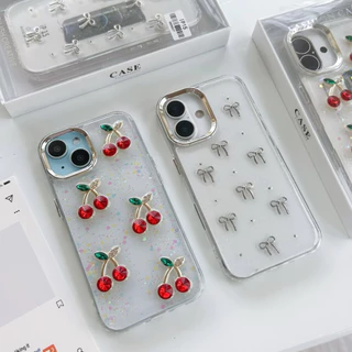 เคสลาย เชอรี่ โบว์ CASE สำหรับ iphone16 i11 promax 12 promax 13 promax 14plus 14 promax 15 promax 16promax 16plus ไอโฟน