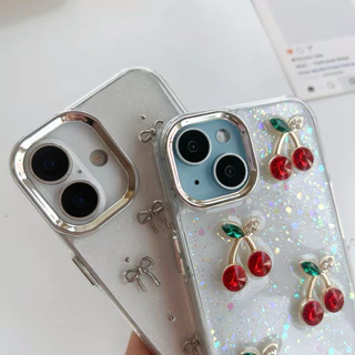 เคสลาย เชอรี่ โบว์ CASE สำหรับ iphone16 i11 promax 12 promax 13 promax 14plus 14 promax 15 promax 16promax 16plus ไอโฟน