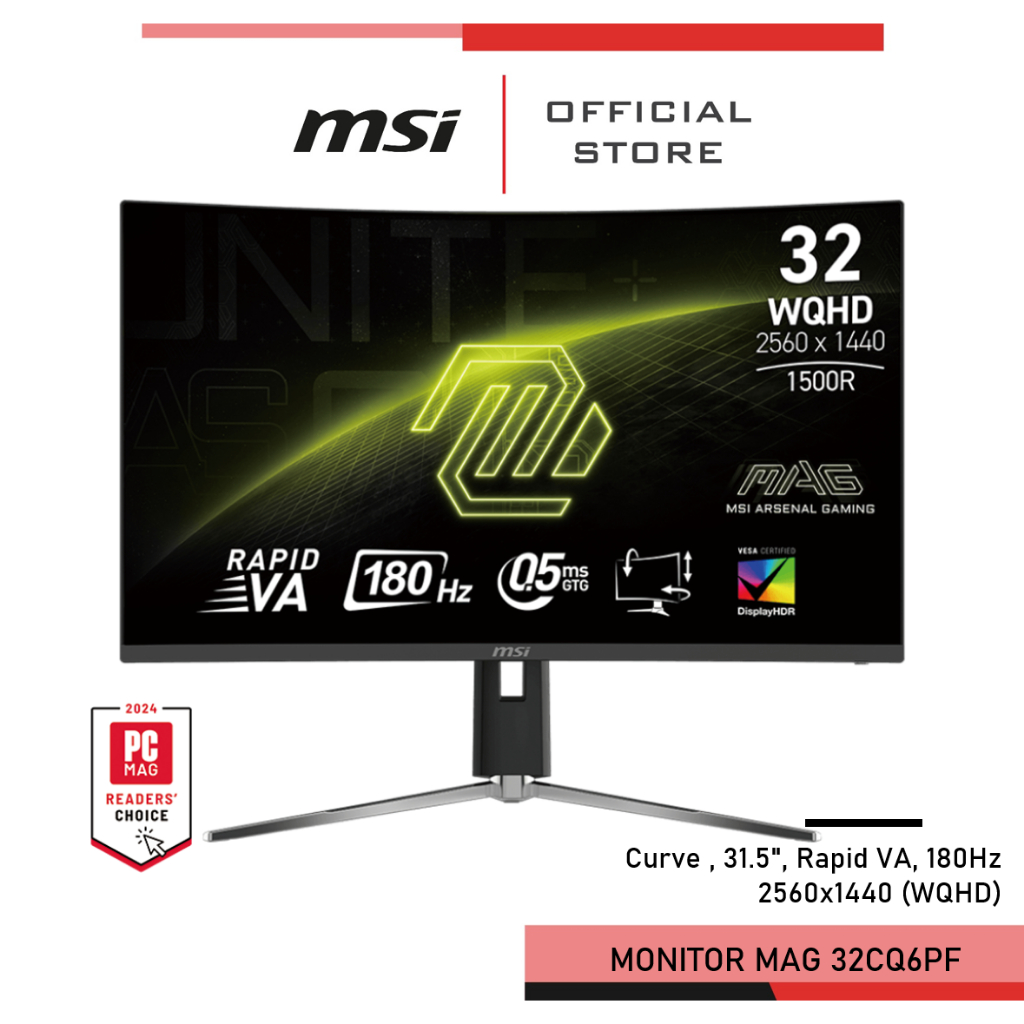 [Pre-Order] MSI MAG 32CQ6PF Monitor จอคอมพิวเตอร์ 31.5" (80.01 cm)2560x1440 (WQHD)