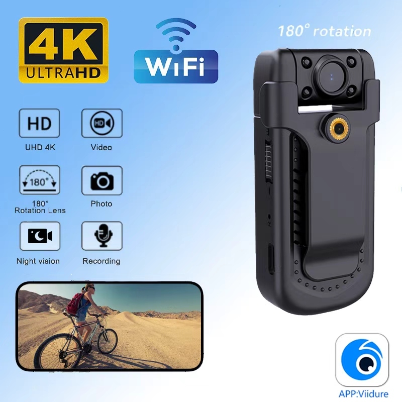 แบบพกพา HD 1080P มินิกล้องเครื่องบันทึกวิดีโอดิจิตอลสวมใส่ตํารวจขนาดเล็ก CAM อินฟราเรด Night Vision