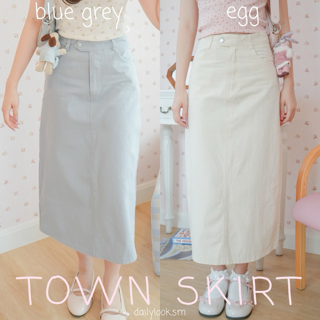 ☁️dailylook.sm⭐️TOWN SKIRT ส่งต่อกระโปรง สี egg🍳