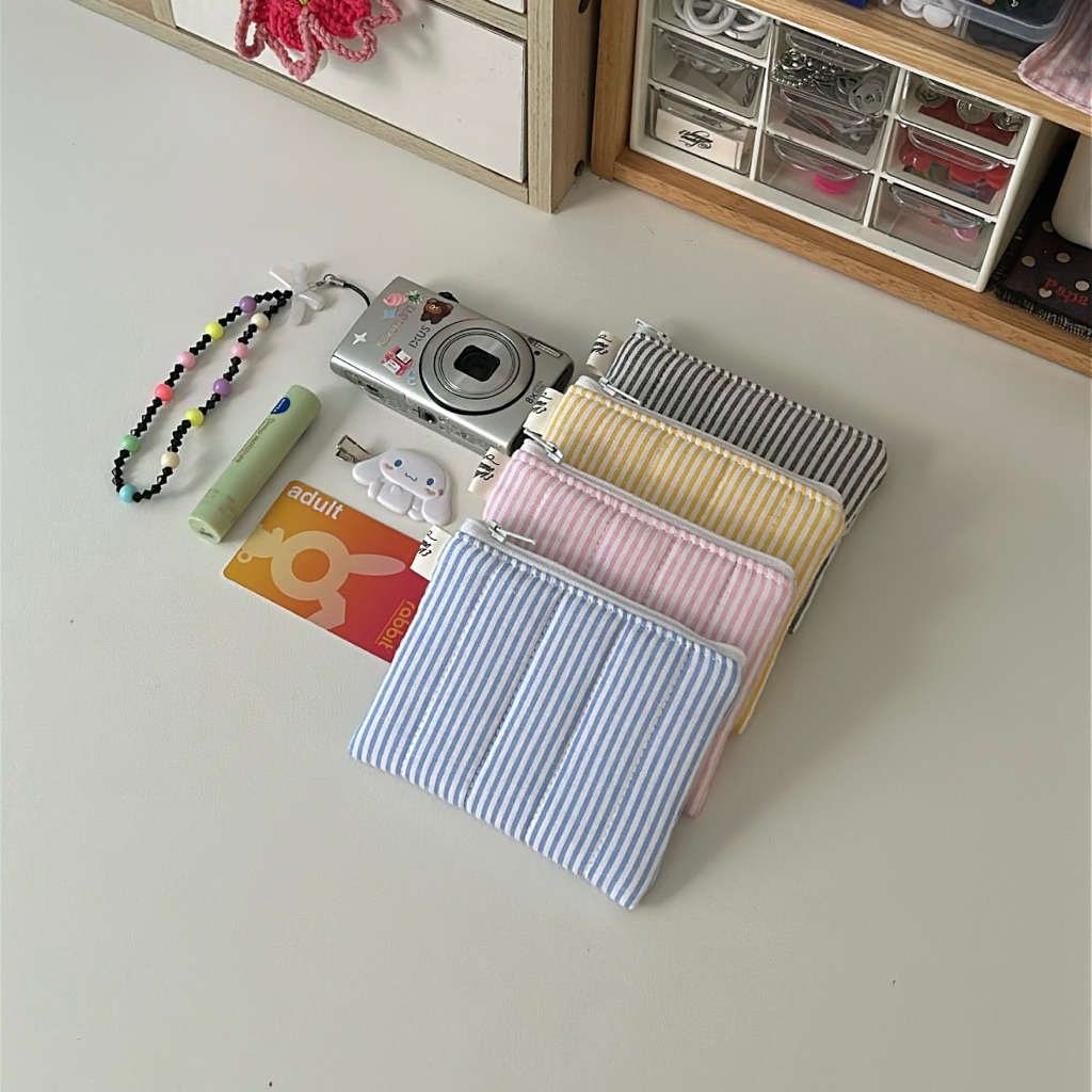 Stripe zip wallet  | กระเป๋าใส่เหรียญ