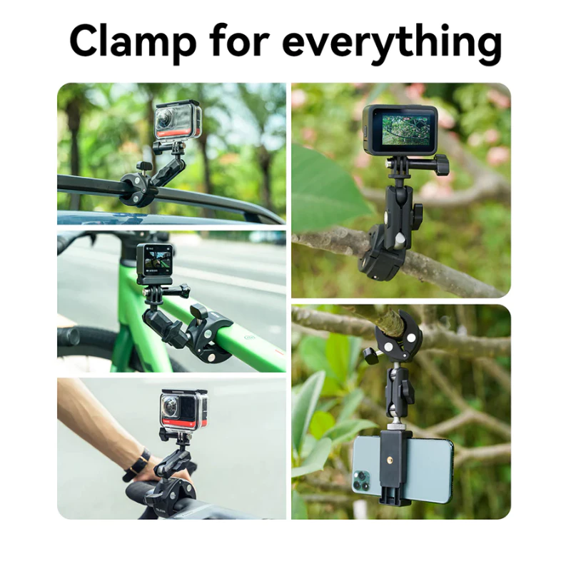 Telesin GoPro , DJI , Insta360 Handlebar Mount Tube Clamp ตัวหนีบพลาสติกยึดติดจักรยานหรือราวจับ thumbnail 5