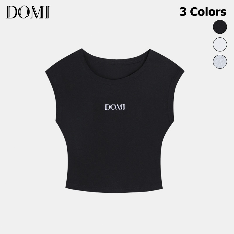 DOMI - (S-XL) - Baby Tee -  เสื้อเบสิค  เข้ารูปกระชับสัดส่วน, เสื้อยืดปักโลโก้เสื้อยืด - Women, ผู้ห