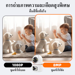 Franwell BQ8 Dual WIFI CCTV กล้องวงจรปิด ไร้สาย Homeเด็กและผู้สูงอายุ กล้องวงจรปิดไร้สาย 2K พาโนรามา360° AI+IR