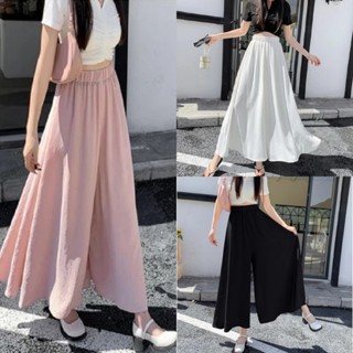 กางเกงกระโปรงขากว้างสีสันสดใส ไซส์ใหญ่พิเศษ ความยาว 9 ส่วน ด…