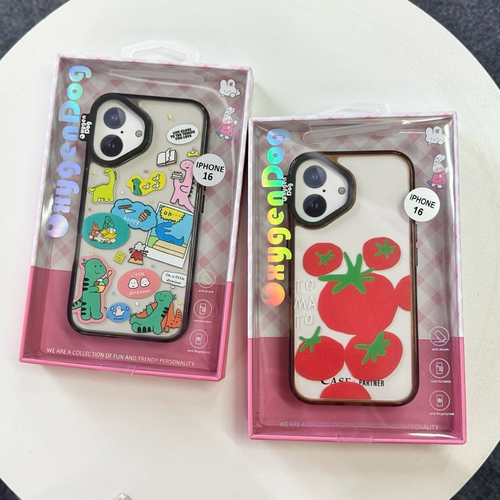 OxyGenDogCase งานพรีเมียม เคสลายน่ารักมินิมอล ขอบนิ่มหลังแข็ง กันกระแทก สำหรับรุ่นไอโฟน 13-17 17Pro 17ProMax