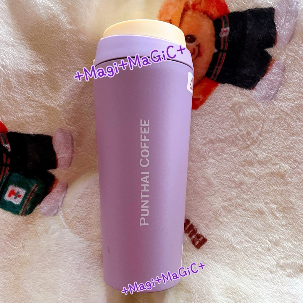 แก้วเก็บความเย็น PunThai Coffee LocknLockใหม่  550ml สีม่วง