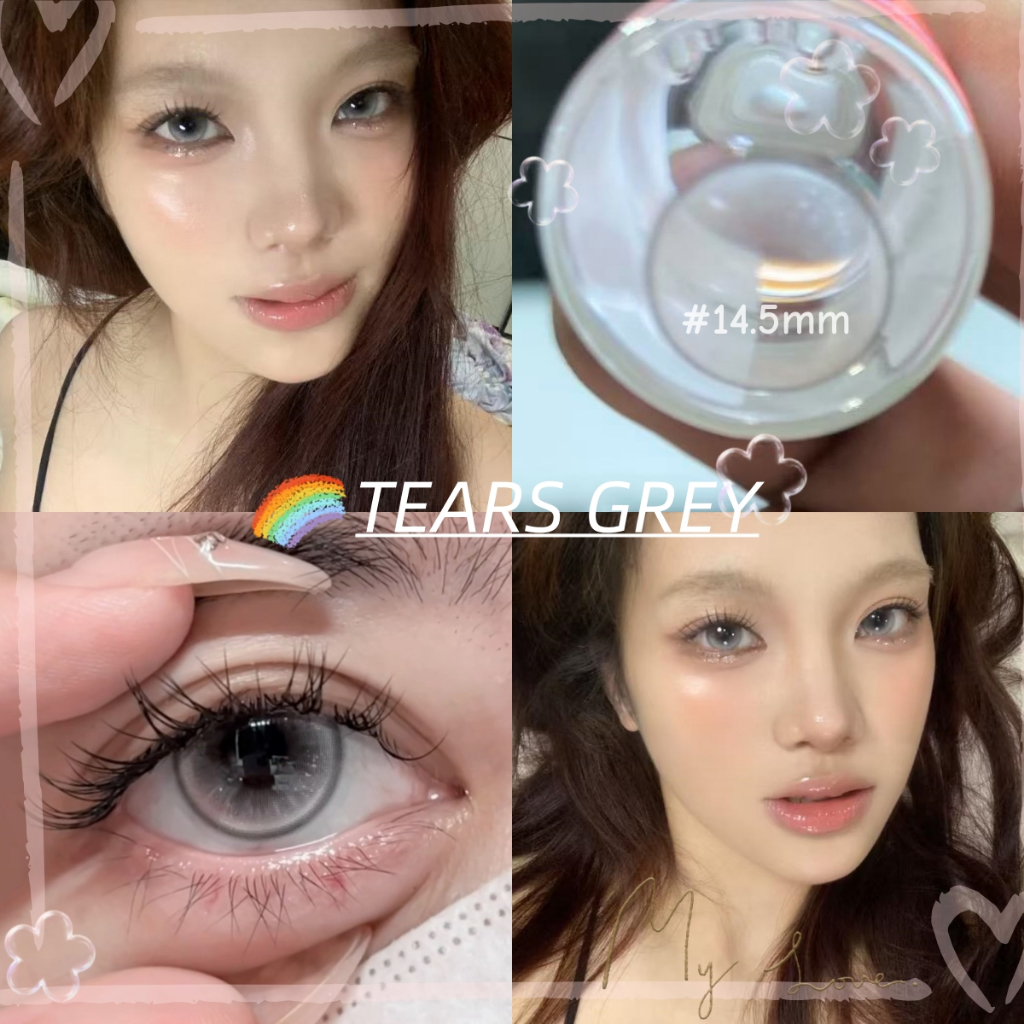 [ซื้อครบ฿99 แถมเครื่องสำอาง] MIDROO คอนแทคเลนส์ คอนแทคเลนส์ สีเทา🧊Tears Grey-14.5มม รายเดือน เลนส์มีค่าสายตา