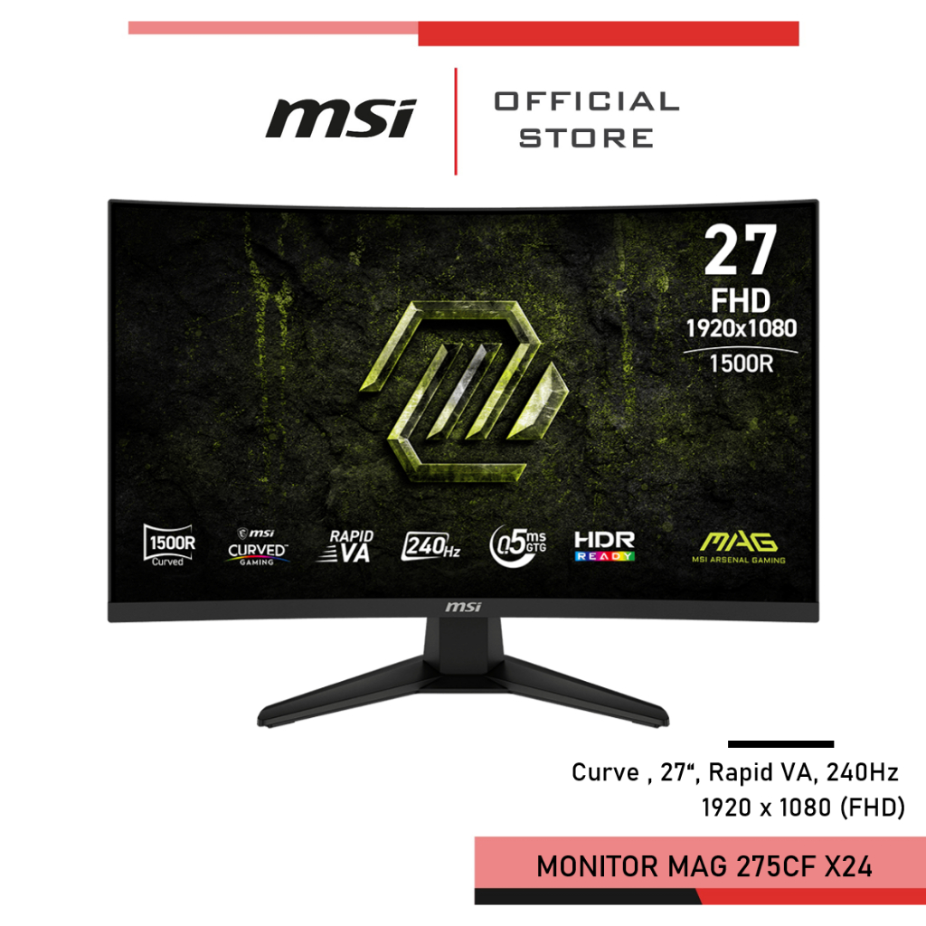 [Pre-Order] MSI MAG 275CF X24 (Rapid VA 27″) Monitor จอคอมพิวเตอร์