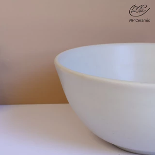 [ลดสูงสุด 80%] NP Ceramic ถ้วยเซรามิค ถ้วยชาม ขนาด 6 นิ้ว สีครีม